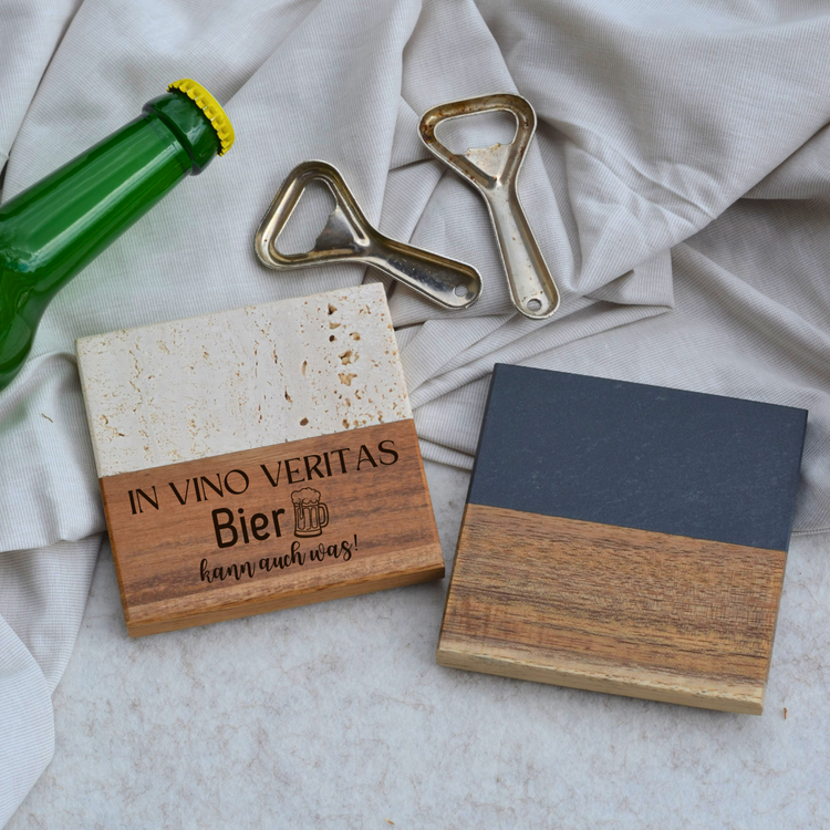 Gravierte Untersetzer Wein/Bier