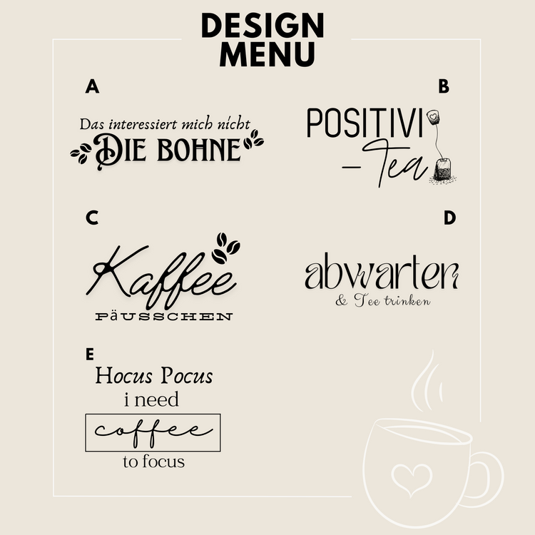 Gravierte Untersetzer Kaffee/Tee