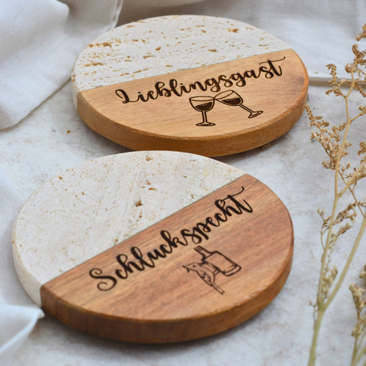 Personalisierte gravierte Untersetzer Wein/Bier/Cocktail/Home