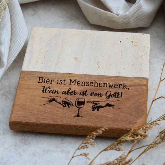 Gravierte Untersetzer Wein/Bier