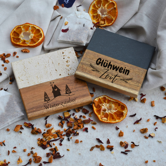 Gravierte Untersetzer Weihnhachten/Glühwein